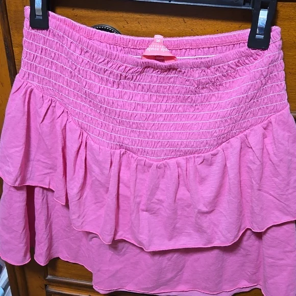 Simply Southern Pink Tiered Mini Skirt Size Large NWT - Picture 6 of 6